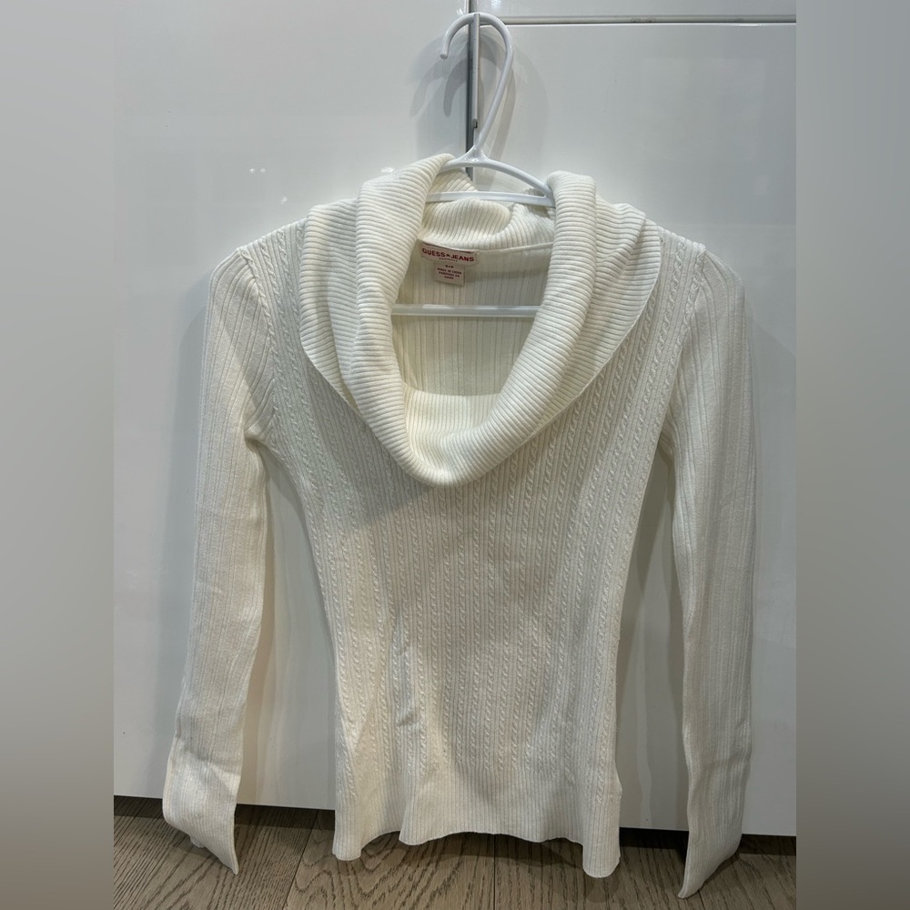 Guess Ivory Cowl Neck Sweater